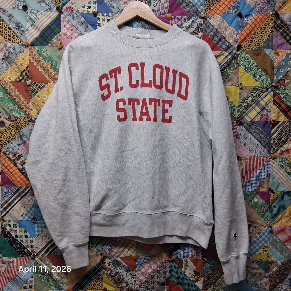 Champion Y2K Reverse Weave St. Cloud State Sweatshirt Heather Gray Size Medium